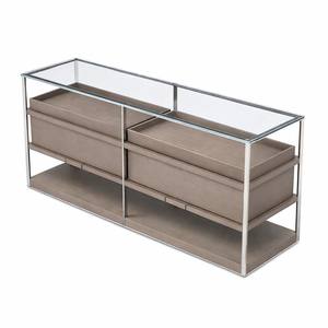 ตู้ข้างเตียงไม้และกระจกสไตล์ร่วมสมัยพร้อมโครงโลหะ - ตู้เก็บของห้องนั่งเล่นทันสมัย - ตู้แบบร่วมสมัยสั่งทำพิเศษ - Product Image 5