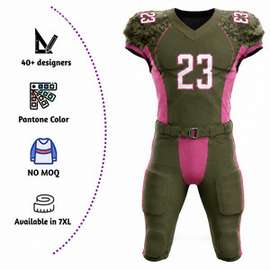 Uniforme de football américain personnalisé pour hommes adultes, impression par sublimation, polyester respirant, gris olive, numéro 23 - Product Image 5