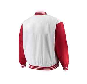 Blouson universitaire tendance 2026 grande taille pour homme, corps en laine, manches en cuir, disponible en différentes couleurs - Product Image 2