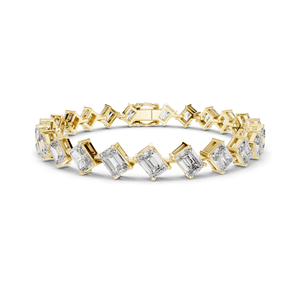 Pulsera de Diamantes Creados en Laboratorio con Corte Princesa Brillante, Elaborada en Plata de Ley y Oro de 14k, Elegante y Brillante, Joyería para Uso Diario - Product Image 1