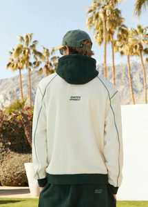 เสื้อฮู้ดซิปผู้ชาย สีตัดต่อ คอปกสีขาวเขียว สไตล์ลำลอง สปอร์ต ผ้าฝ้าย/โพลีเอสเตอร์ ขนฟลีซ สำหรับฤดูหนาว ONE TEN - Product Image 2