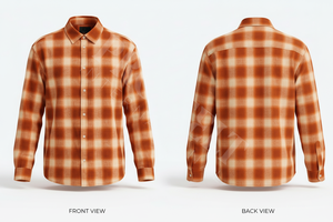 Chemise habillée décontractée à manches longues en coton doux et confortable, imprimée sur mesure, en flanelle, à carreaux, pour affaires, collection automne - Product Image 3