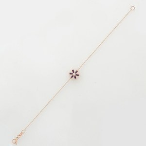Pulseras de Copo de Nieve de Amatista, Delicadas, en Plata de Ley 925 con Baño de Oro Rosa de 14K, Joyería de Invierno, Regalo - Product Image 5