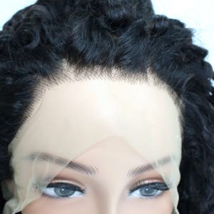 100% cheveux humains brésiliens dentelle frontale perruque longue taille 16 pouces dentelle transparente cuticule cheveux alignés - Product Image 3