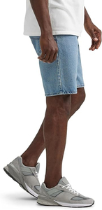 Pantalones Cortos Bermuda de Mezclilla Lavada Azul Claro para Hombre, Cintura Media, Cierre de Botones, Estilo Casual, 100% Algodón, Tela de Lona Transpirable - Product Image 4