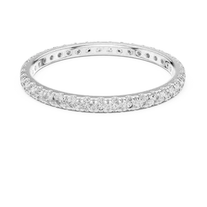 Anillo de Eternidad Delgado con Corte en U y Diamantes Cultivados en Laboratorio, Oro Sólido de 18K, Anillo Apilable Unisex, Delicado y Fino, Regalo de Aniversario de Bodas - Product Image 3
