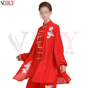 Tenue de Tai Chi Rouge Entièrement Personnalisée, Nouvelle Arrivée, Vêtement d'Entraînement d'Arts Martiaux, Produit de Qualité Supérieure, Uniforme de Kung Fu pour Femmes - Product Image 4