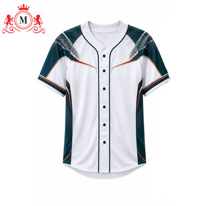 เสื้อเบสบอลสีขาวสำหรับผู้ชาย พร้อมแถบสีน้ำเงินและสีส้ม ชุดยูนิฟอร์มโพลีเอสเตอร์ระบายอากาศได้ดีสำหรับผู้ใหญ่ - Product Image 6