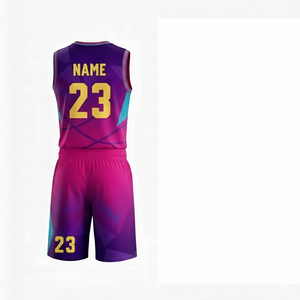 Ensemble de maillots de basketball imprimés sur mesure 2026 pour hommes adultes, coupe régulière, sans manches, respirant, kit uniforme de sport |   OEM ODM Vente en gros - Product Image 3
