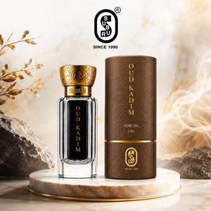 Huile pure parfumée Oud Kadim Luxury Tea 3 ml, flacon en verre avec bouchon doré, emballage cadeau pour spa et soins personnels - Product Image 3