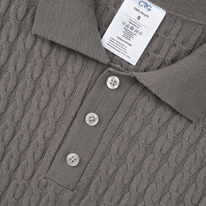 เสื้อเชิ้ตแขนสั้นผู้ชายผ้าถักอะคริลิก 100% น้ำหนัก 200-275 กรัม ป้องกันการยับ CRAZIGOODS เข็มถักเวียดนาม - Product Image 3