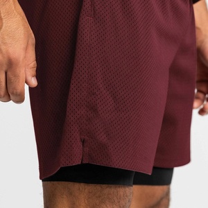 2023 <b>Men's</b> Sports <b>Running</b> <b>Shorts</b> Breathable Mesh Double Layer 1 Inch Stretchable Gym <b>Short</b> with Solid Pattern Wholesale Price - Product Image 6