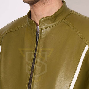 Veste d'hiver pour homme de haute qualité, taille XL, légère, en cuir et tissu tricoté, col montant, style urbain, directement de l'usine - Product Image 4