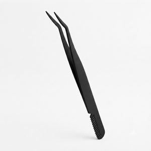 <b>Hot</b> Selling Wholesale Stainless Steel Luxury Rose Gold Slanted Tip 10mm Eyelash Extension Tweezers False Eyelash <b>Comb</b> - Product Image 3