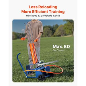 Lanzador Automático de Platos de Tiro con Ángulo Ajustable, Lanzador de Platos de Arcilla de 75-80, Lanzador de Palomas, Alcance de 55+ Yardas, Pedal, Manija de Tracción - Product Image 2