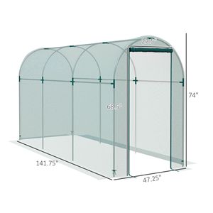 Gabbia per Piante in Acciaio Zincato 4 X 12, Tenda di Protezione Verde con Porta con Cerniera per Giardini, Serre e Ambienti Interni - Product Image 3