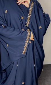 Abaya Profesional Azul Marino Oscuro para Mujer, Corte Entallado, Vestido Islámico Modesto, Ropa de Noche de Lujo, Estilo Dubái, Vestido Azul Medianoche - Product Image 5