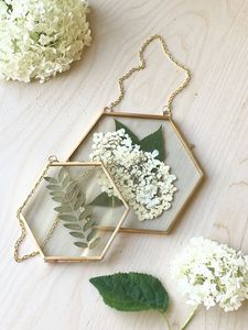 Cadre photo suspendu en verre et métal Hexagon Home Decor pour décoration murale, avec 2 côtés en verre, cadre photo personnalisé - Product Image 6