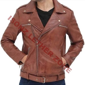 แจ็คเก็ตหนังแฟชั่นคุณภาพสูงสำหรับฤดูใบไม้ร่วงและฤดูหนาว ดีไซน์แบบดิสเทรส พร้อมซับในแบบสั่งทำพิเศษ - Product Image 5