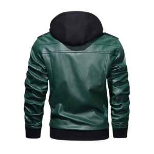 Veste en cuir premium pour homme avec col à capuche, vêtement de mode pour l'hiver, logo et taille personnalisés, prix abordable - Product Image 4