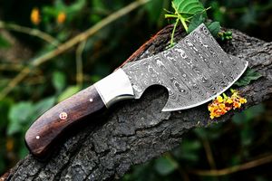 Cuchillo utilitario estilo hacha hecho a mano con hoja de acero estampado y mango de madera, proveedor mayorista OEM ODM para uso en cocina - Product Image 5