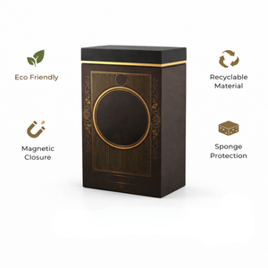 Emballage recyclable de boîte de bouteille rigide de Kraft brun pour des bouteilles de vin/jus éponge de gaufrage élégante mate écologique de stratification - Product Image 6