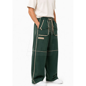 Pantalon décontracté ample pour homme, coupe large, taille élastique avec cordon de serrage, en tissu doux, style décontracté, fournisseur - Product Image 4