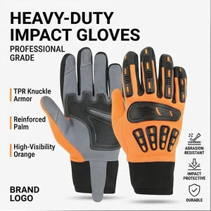 Guantes de Trabajo de Seguridad de Alto Rendimiento, Resistentes al Calor, a los Cortes y a los Impactos, con Palma de Cuero y Nudillos de TPR - Product Image 3