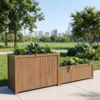 Jardinière en Faux Bois pour Extérieur, Bac à Plantes WPC Imperméable pour Haies, Balcon, Patio, Jardin, Décoratif