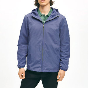 Men's Winter Lightweight Hooded Zip Jacket Windbreaker Custom Logo & Color Quick Dry <b>Windproof</b> Casual Outdoor Full Zip - Product Image 1