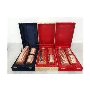 Elegant Designer Copper <b>Bottle</b> Premium Ayurvedic Vessel Handmade Eco Friendly Leak Proof <b>Flask</b> for Yoga Office and Travel - Product Image 6