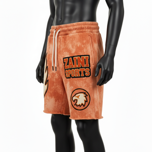 Felpa de algodón cepillado de 300 GSM, lavado ácido, color naranja óxido, lavado vintage, logotipo personalizado impreso. - Product Image 4