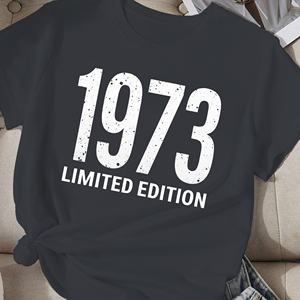 Camiseta Comfit de Edición Limitada de 1973 para Mujer, Informal, de Poliéster, Cuello Redondo, Manga Corta, con Estampado - Product Image 3