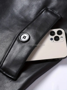 แจ็กเก็ตหนังวัวสำหรับผู้ชายแบบปรับได้เสื้อผ้าแฟชั่นสำหรับฤดูหนาวเนื้อนุ่มแขนยาว - Product Image 3