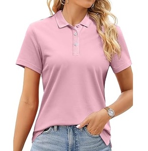 Camiseta Polo de Color Sólido para Mujer, de Algodón, Manga Corta, Transpirable, Informal, Tejida, con Botones, para Verano 2026 - Product Image 5