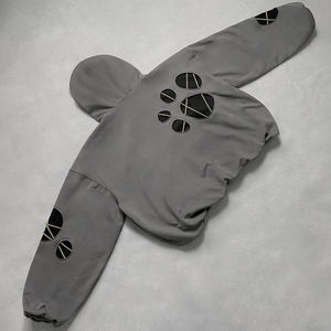 Sweat à capuche oversize pour homme en polaire douce avec empiècements et design à panneaux mixtes, capuche réglable, style streetwear décontracté - Product Image 6