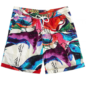 Pantalones Cortos de Verano para Hombre, Estampado Tropical, Cintura Elástica con Cordón, Casuales, Coloridos, Ligeros, para la Playa - Product Image 1