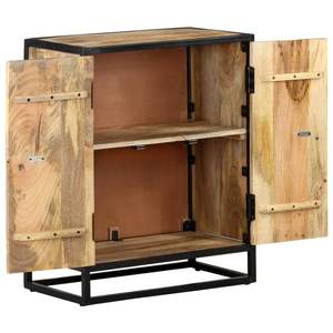 Aparador de Madera de Mango Sólida Natural con Incrustaciones Decorativas, Pieza de Mueble Hecha a Mano - Product Image 2