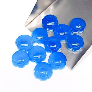 Colgante de Calcedonia Azul Natural Tallado a Mano con Forma de Girasol, Piedra Preciosa Suelta de 12mm para Fabricación de Joyas, Precio al por Mayor, Venta a Granel - Product Image 3