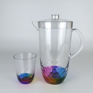 Jarra de agua de plástico acrílico con diseño de colmena de abeja - Product Image 5