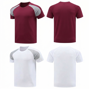 Lightweight Trendy Custom Men T Shirt Quick Dry burgundy plain <b>Top</b> wholesale Breathable Mesh grey Panel Fitness wear t shirt - Product Image 1