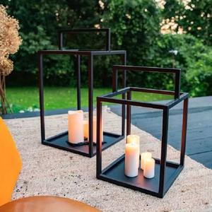 Stylish Black Iron Christmas Lantern Modern Design Eco-Friendly Durable <b>Large</b> <b>Frame</b> Customizable Indoor Home Decor Factory Sale - Product Image 3
