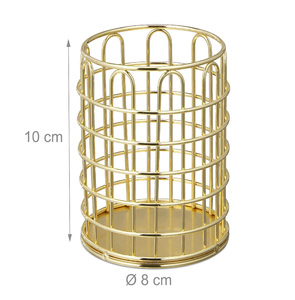 Organisateur de papeterie en laiton, support à stylos, pot décoratif pour fournitures de bureau, porte-stylos personnalisé en fil de laiton massif carré - Product Image 4