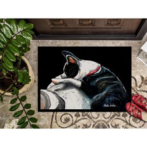 Nuevo felpudo Boston Terrier Spot Sun antideslizante lavable de pila baja 18H X 27W alfombra de entrada interior y exterior para puerta delantera - Product Image 3