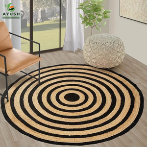 Tapis traditionnels ronds de 170 cm à motif abeille, en fibres de jute, personnalisables pour bureau et entrée de maison - Product Image 4