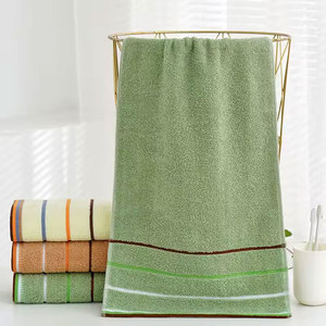 Serviette de bain en microfibre corail rayée, épaisse et douce - Absorbante, antimicrobienne, hypoallergénique, séchage rapide - Product Image 5