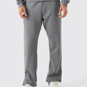 Al por mayor Chándal personalizado de peso pesado para hombre, con efecto desgastado, corte holgado, estampado integral, lavado, con pantalones de chándal acampanados y sudadera con capucha vintage - Product Image 3