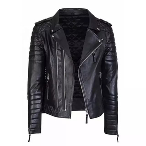 <b>Men's</b> Fashionable Leather <b>Jackets</b> Smooth High Street Stylish Look Customized Size Black Leather <b>Jacket</b> for <b>Men</b> - Product Image 1