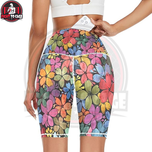 Pantalones Cortos de Mujer con Estampado Floral Acuarela, Suaves, Cómodos, Transpirables, Lavados, Casuales de Verano, Corte Medio Regular, para el Hogar y Exteriores - Product Image 4