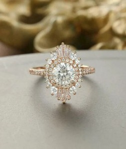 2Ct Round Cut <b>Simulated</b> <b>Diamond</b> Women's Engagement Ring 14K Yellow Gold Plated - Product Image 3